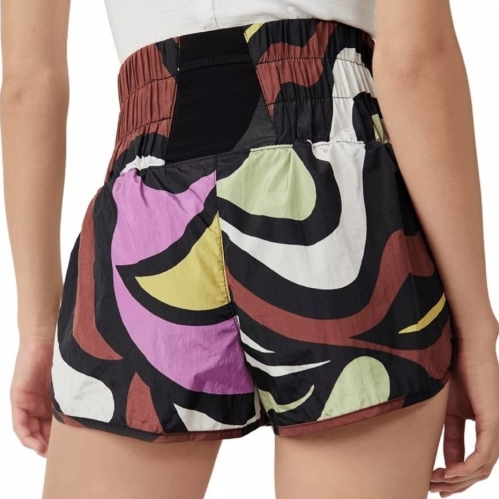 FP Movement High Rise Printed Shorts XS Multicolor Activewear Boho Fitness - Picture 3 of 14